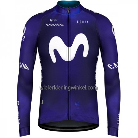 Wielershirt 2023 Movistar Team Lange Mouw Blauw